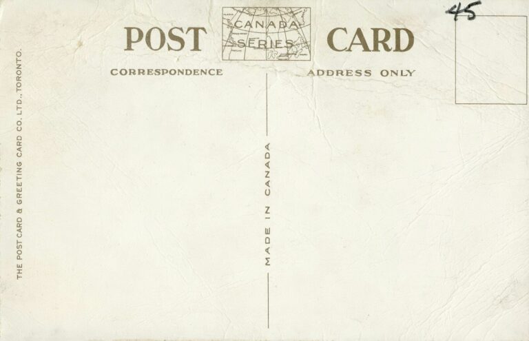 Vintage postcard with "post card" and "canada" stamp